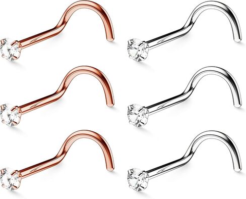 حلقات الأنف من بيلاتي للنساء والرجال - مجوهرات ثقب الأنف المضادة للحساسية (اختر المقياس - الكمية - اللون - حجم الجوهرة) in Kuwait
