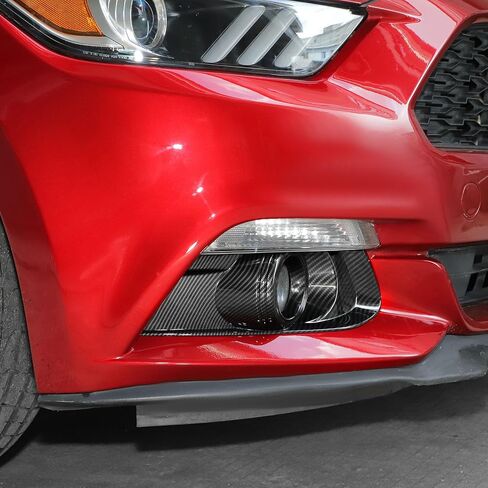 Voodola لسيارة Ford Mustang 2015-2017 غطاء مصباح الضباب الأمامي من ألياف الكربون باللون الأسود متوافق مع Ford Mustang 2015-2017 (قطعتان/مجموعة، ألياف الكربون باللون الأسود) in Kuwait