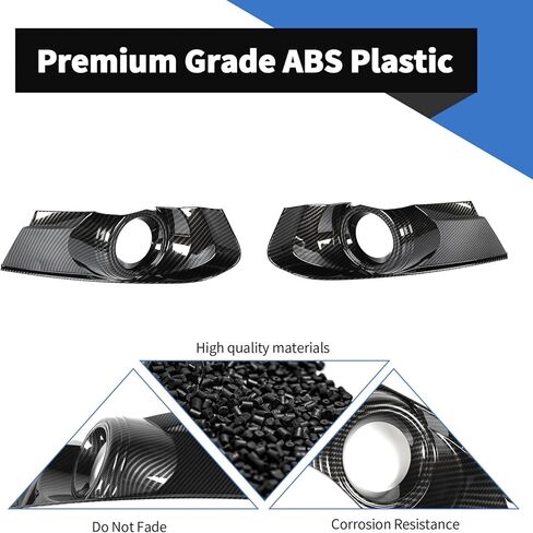 Voodola لسيارة Ford Mustang 2015-2017 غطاء مصباح الضباب الأمامي من ألياف الكربون باللون الأسود متوافق مع Ford Mustang 2015-2017 (قطعتان/مجموعة، ألياف الكربون باللون الأسود) in Kuwait