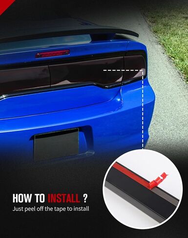 JeCar Smoked Light Covers Headlight Brake Light Bezal Guards Exterior Accessories Compatible with Dodge Charger 2011-2014, Black in Saudi Arabia