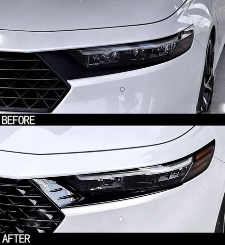 TUBAIZAI Car Accessories Compatible with Honda Accord 2023 2024 Headlight Head Light Lamp Eyebrow Cover Eyelids Moulding Trims ABS 2PCS(Glossy Black Style) in Saudi Arabia