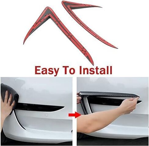 طقم قطعتين من مصابيح الضباب الخارجية لسيارة Tesla Model 3 2017-2023، تتضمن غطاء حواجب من ألياف الكربون غير اللامعة ABS، وزخرفة شفرة، وإطار مصباح ضباب سبويلر in Kuwait