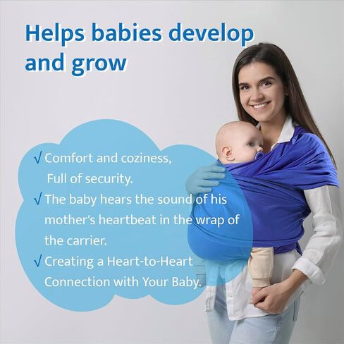 Baby Wraps Carrier Baby Sling Wrap Carrier Baby wrap for Comfortable Baby Sling (Blue) in Saudi Arabia