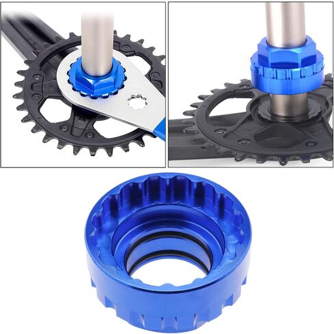 Chainring Lock Ring Adapter Removal Tool Compatible with Shimano M7100 M8100 M9100 M9120 Aluminum Alloy Bicycle Removal Sockets Bicycle Dismantling Sleeves in Saudi Arabia