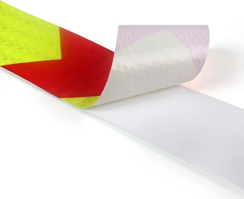 شريط عاكس ماكس برايت، شريط عاكس على شكل قرص العسل مقاس 30 قدمًا × 2 بوصة، شريط عاكس آمن للمقطورات والشاحنات والمعدات، شريط عاكس أصفر وأحمر، خارجي، مقاوم للماء، عبوتان in Kuwait