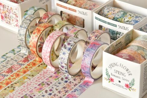 مجموعة شريط واشي للزهور من YUBX، 30 لفة بأنماط زهور وأشرطة إخفاء رفيعة مزخرفة للفنون، والحرف اليدوية، والمجلات، والمخططين، وسجل القصاصات، والتغليف (أزهار تزدهر) in Saudi Arabia