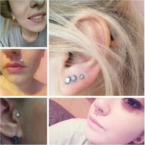 Xnsjeyy 16G حلقات الشفاه للنساء الفولاذ المقاوم للصدأ الجراحية مجوهرات لابريت مونرو الشفاه الدائري ميدوسا ثقب المجوهرات الزنمة اللولب الغضروف القرط الأمامي ثقب المجوهرات للنساء أوبال 2 مم 3 مم 4 مم in Kuwait