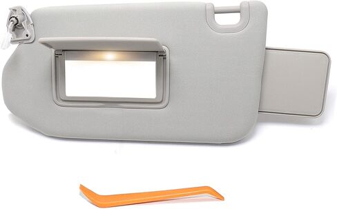 واقي الشمس من جانب الركاب الأيمن من SENSHINE مع ضوء لسيارة Pathfinder 2013 2014 2015 2016 2017 2018 و2014-2017 Infiniti QX60 و2013 Infiniti JX35، بيج in Kuwait