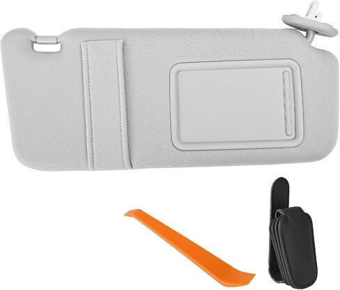 Beige Driver Left + Passenger Right Side Sun Visor with Light Compatible with Toyota Venza 2009 2010 2011 2012 2013 2014 2015 2016 Replaces# 74320-0T022-B1, 74310-0T022-B1 in Saudi Arabia