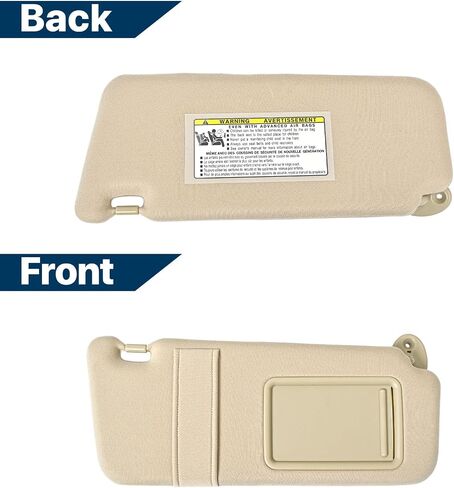 Beige Driver Left + Passenger Right Side Sun Visor with Light Compatible with Toyota Venza 2009 2010 2011 2012 2013 2014 2015 2016 Replaces# 74320-0T022-B1, 74310-0T022-B1 in Saudi Arabia
