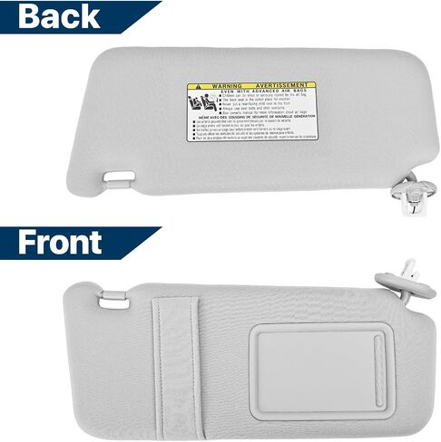 Beige Driver Left + Passenger Right Side Sun Visor with Light Compatible with Toyota Venza 2009 2010 2011 2012 2013 2014 2015 2016 Replaces# 74320-0T022-B1, 74310-0T022-B1 in Saudi Arabia