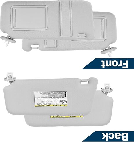 Beige Driver Left + Passenger Right Side Sun Visor with Light Compatible with Toyota Venza 2009 2010 2011 2012 2013 2014 2015 2016 Replaces# 74320-0T022-B1, 74310-0T022-B1 in Saudi Arabia