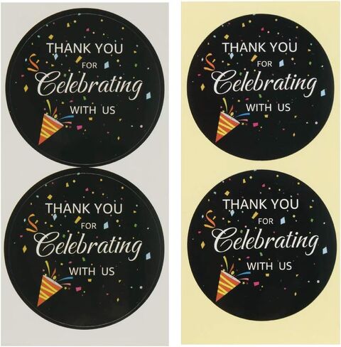OPG Thank You for Celebrating with Us Label Stickers,Adhesive Seal Sticker Decorative Stickers for Party Supplies,100-Pack 2"(Black) in Saudi Arabia