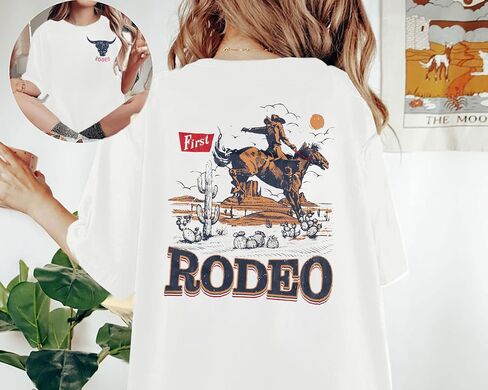 Rodeo Shirts Women Cowgirl Outfits: Casual Country Concert T Shirts Vintage Cow Skull Graphic Tees Oversized Tops in Saudi Arabia