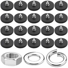20 Pcs Rubber Coated Magnet M5 Mounting Magnet Thread Stud Magnetic with Bolts Nuts 1.69 Inches Anti-Scratch Strong for Lighting,Tools and equipement in Kuwait