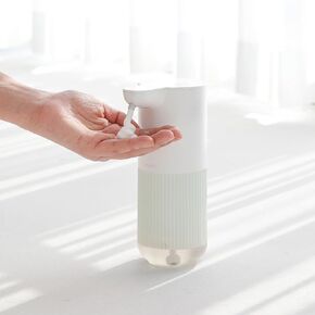 mooas Automatic Foaming Soap Dispenser, Pure Line Touchless Hand Soap Dispensers, USB Rechargeable Electric Sensor 4-Levels Adjustable Dish Foam Soap Dispenser for Kitchen Bathroom 11.8oz (White) in Kuwait