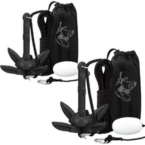 Lounsweer 2 Pack 1.5/3.5 lb Marine Kayak Anchor Kit Folding Grapnel Anchor Kit Boat Kayak Fishing Accessories for Small Boats Kayaks Canoe Paddle Boards in Kuwait
