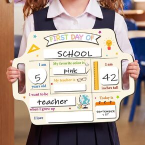 Boho First Day of School Board Personalized My First and Last Day Sign Back to School Board Chalkboard Photo Prop for Kids Preschool Kindergarten 1st Grade in Saudi Arabia