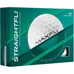 Maxfli StraightFli Golf Balls – Gloss White, 12-Pack | Low Spin Distance Golf Balls for Straighter Shots | Soft Feel, Durable Ionomer Cover | for Beginners & Recreational Golfers in Kuwait