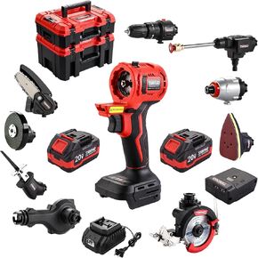 TEENO 20V MAX Power Tool Combo Kit, 10 Tool Cordless Power Tool Set with 2 Batteries, Charger, and Tool Box Included, Brushless Combo Kit for DIY, Home Improvement, and Yard Work in Saudi Arabia