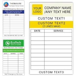 Custom HVAC Maintenance Stickers, Electrical & Plumbing – Durable Waterproof Vinyl Labels, QR Codes, Service Dates, Technician Notes – Indoor/Outdoor Use for Commercial & Industrial Equipment in Saudi Arabia