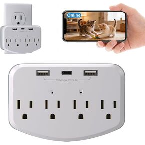1080 HD Wireless Mini Small Nanny Cam Wall Outlet WiFi Camera Indoor Camera for Home Security【Upgraded】 in Saudi Arabia