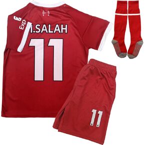 LeenBD Mo 25/26 No #11 Kids Soccer Jersey Shirts Football Futbol Socks Set Youth Sizes (Red, 26 (8-9 Years. Old)) in Saudi Arabia