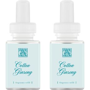 إعادة تعبئة رائحة المنزل من Pura & Aromatique - عطر موزع هواء المنزل الذكي - ما يصل إلى 120 ساعة من العطر الفاخر لكل عبوة - أساسيات منزلية - موزع روائح عطرية نظيفة - الجينسنغ القطني - عبوتان in Kuwait