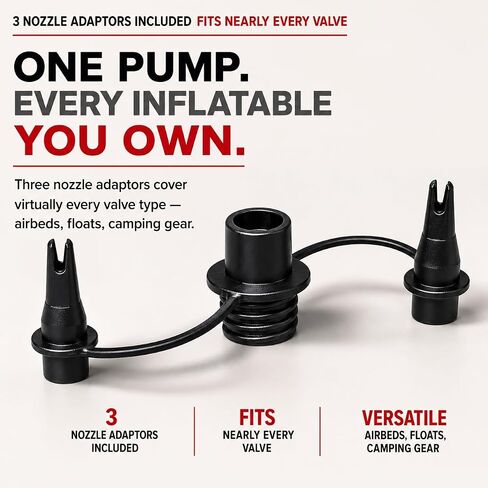 Coleman EasyFlate Dual-Action Manual Air Pump, Portable Hand Pump Inflator with 3 Valve Adapters for Pool Floats, Air Pads & Inflatable Mattresses in Kuwait