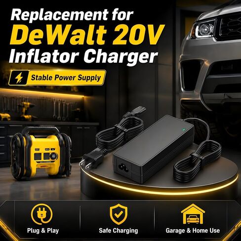 سلك شاحن محول طاقة تيار متردد 13.8 فولت N557514 متوافق مع منفاخ الإطارات اللاسلكي DeWalt DCC020IB 20 فولت بحد أقصى، محول طاقة بديل لضاغط الهواء المحمول in Kuwait