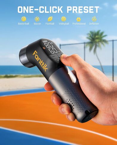 مضخة كرة كهربائية Fanttik X10 Nano+ مع مقياس الضغط، مضخة هواء محمولة ذات إغلاق تلقائي لكرة السلة وكرة القدم وكرة القدم والكرة الطائرة - تضخم وانكماش سريع (بحد أقصى 19.9 رطل لكل بوصة مربعة) in Kuwait