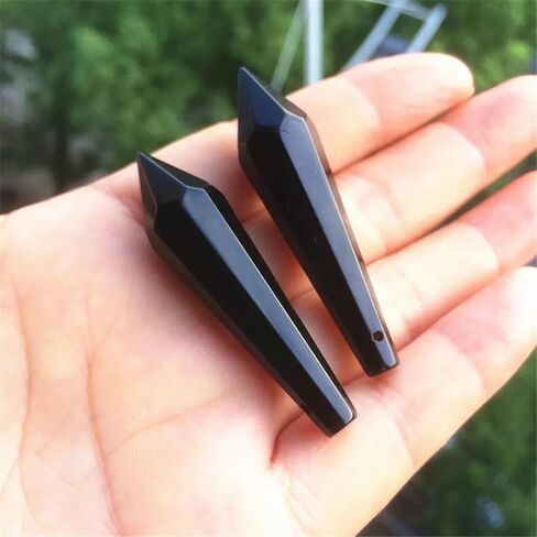 Crystal Chandelier Prism, Sun Catcher, 20pcs 55mm Black Glass Crystal Chandelier Lamp Lighting Part Prisms Drops Home Decoration in Kuwait