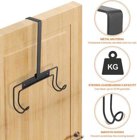 Over The Door Ironing Board Holder, Wall Mount Ironing-Board Hanger with Removable Hook,Laundry Rooms Metal-Ironing-Board Holder Organizer Wall Rack for Y & T Shaped in Kuwait