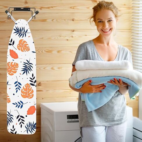 Over The Door Ironing Board Holder, Wall Mount Ironing-Board Hanger with Removable Hook,Laundry Rooms Metal-Ironing-Board Holder Organizer Wall Rack for Y & T Shaped in Kuwait