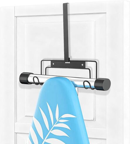 Over The Door Ironing Board Holder, Wall Mount Ironing-Board Hanger with Removable Hook,Laundry Rooms Metal-Ironing-Board Holder Organizer Wall Rack for Y & T Shaped in Kuwait