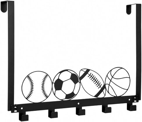 Ripeng Over the Door Hooks Door Hanger Hooks for Hanging, Metal Sports Ball Wall Mounted Rack Over the Doors Towel Racks for Bathroom Entryway Playroom Hats Keys Towels in Kuwait