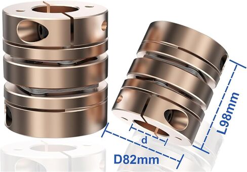 Industrial Disc Coupling D82L98mm High Precision Flex Disk Type Aluminum Coupler 8mm to 22mm(21X21) in Kuwait