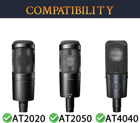 SOULWIT 2Pcs Pop Filter for Audio-Technica ATH AT2020/AT2050/AT4040 Cardioid Condenser, Protective Mic Cover Windscreen Foam - Black in Saudi Arabia