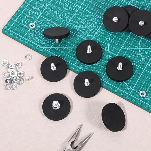 20 Pcs Rubber Coated Magnet M5 Mounting Magnet Thread Stud Magnetic with Bolts Nuts 1.69 Inches Anti-Scratch Strong for Lighting,Tools and equipement in Kuwait