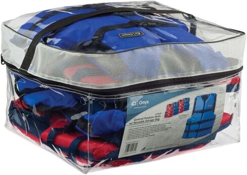 Onyx Adult General Purpose Life Vests - 4-Pack (2 Red, 2 Blue) in Kuwait