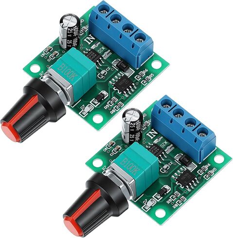 2 قطعة DC Mini Motor PWM جهاز التحكم في السرعة، PWM وحدات تحكم سرعة المحرك ذات الجهد المنخفض، مفتاح تشغيل قابل للتعديل مع مقبض تحكم 1.8V 3V 5V 6V 12V 2A 1803BK 1803B in Kuwait