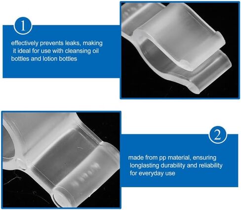 MAGICLULU 50 Pcs Leakproof Bottle Pump Lock Clip for Cosmetic Dispensers, Universal Fit Cleansing Oil and Lotion Bottles, Plastic PP Head Buckle for Travel Toiletry Containers, Stopper Clamp in Kuwait