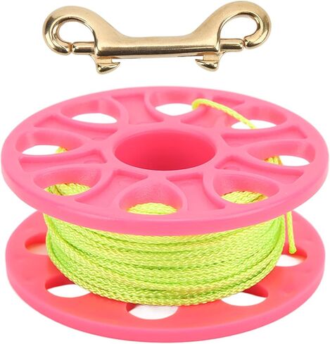 Dive Reel Fluorescent Green Line Plastic Material Copper Double Ended P Hook 30 Meters Cable Length Diving Reels (Orange) in Kuwait