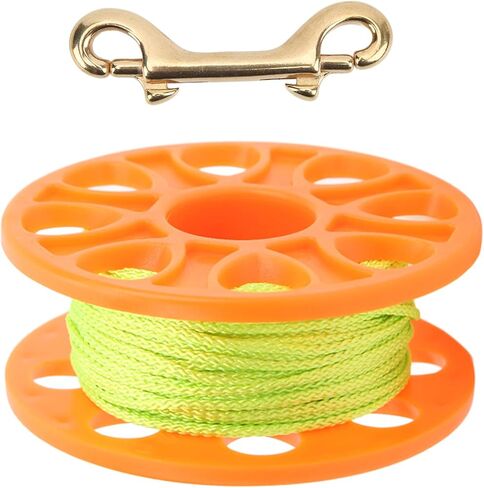 Dive Reel Fluorescent Green Line Plastic Material Copper Double Ended P Hook 30 Meters Cable Length Diving Reels (Orange) in Saudi Arabia