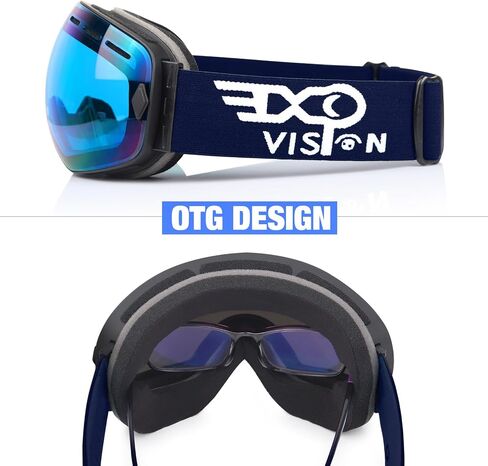 EXP VISION Snowboard Ski Goggles Men Women Youth, Anti Fog OTG Winter Snow Goggles Spherical Detachable Lens in Kuwait