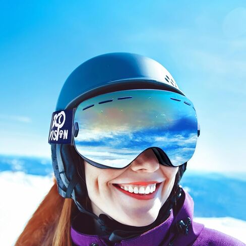 EXP VISION Snowboard Ski Goggles Men Women Youth, Anti Fog OTG Winter Snow Goggles Spherical Detachable Lens in Kuwait