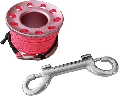 Qianly Scuba Diving Finger Spool Reel with Dive Reel End Bolt Line Spool Gear Equipment Suitable for cave Diving, Pink in Kuwait