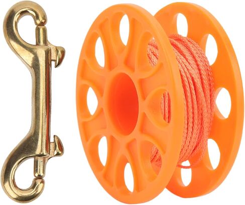 Diving Spool Plastic Prevent Winding Lightweight Diving Finger Reel with Copper Snap Clip for Cave Dive Fishing 59.0ft (Pink) in Kuwait