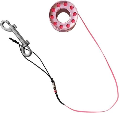Qianly Scuba Diving Finger Spool Reel with Dive Reel End Bolt Line Spool Gear Equipment Suitable for cave Diving, Pink in Kuwait