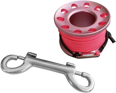 Qianly Scuba Diving Finger Spool Reel with Dive Reel End Bolt Line Spool Gear Equipment Suitable for cave Diving, Pink in Kuwait